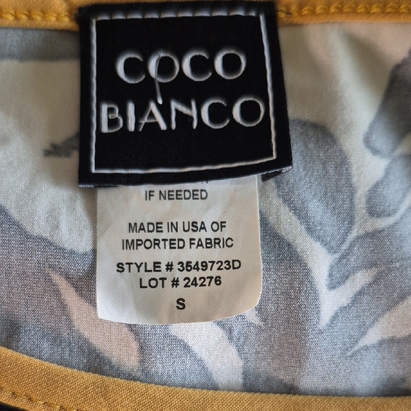 Coco Bianco Black and White Zebra Print Blouse with Yellow Trim - Picture 7 of 8